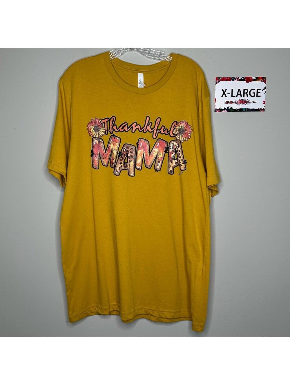 Thankful Mama XL yellow tee Thanksgiving - L&B Life